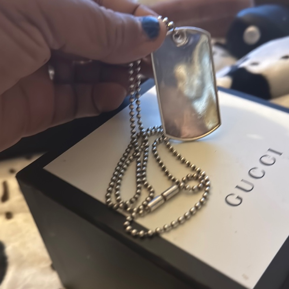 Gucci Silver Beaded Chain Necklace Jewelry